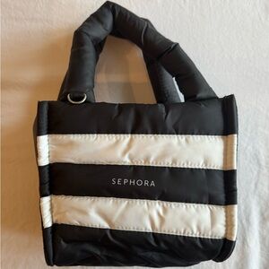 Sephora Black and White Quilted Puffer Bag (Small)